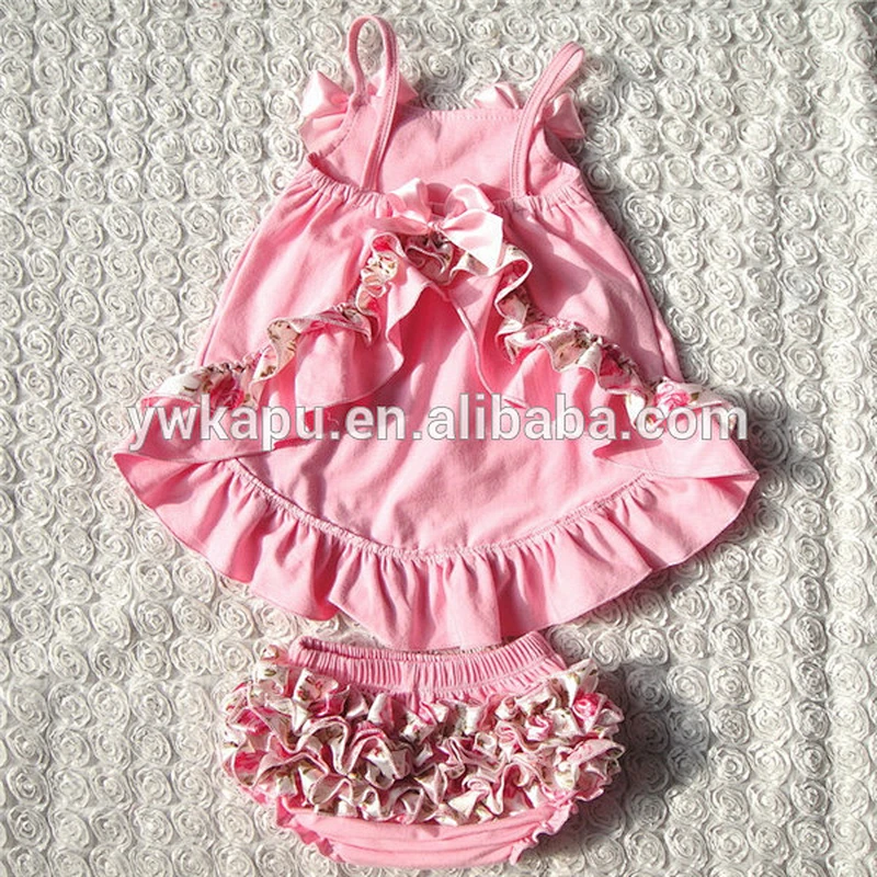 Fancy 2018 summer cotton swing set for baby girl summer cloth set for wholesale