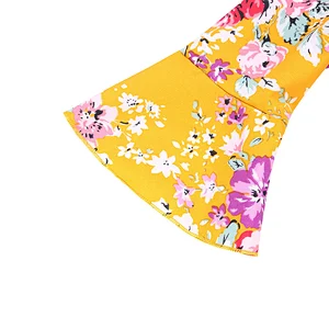 KAPU printing  designs long sleeve stylish printed flower young teen zipper top for small girl