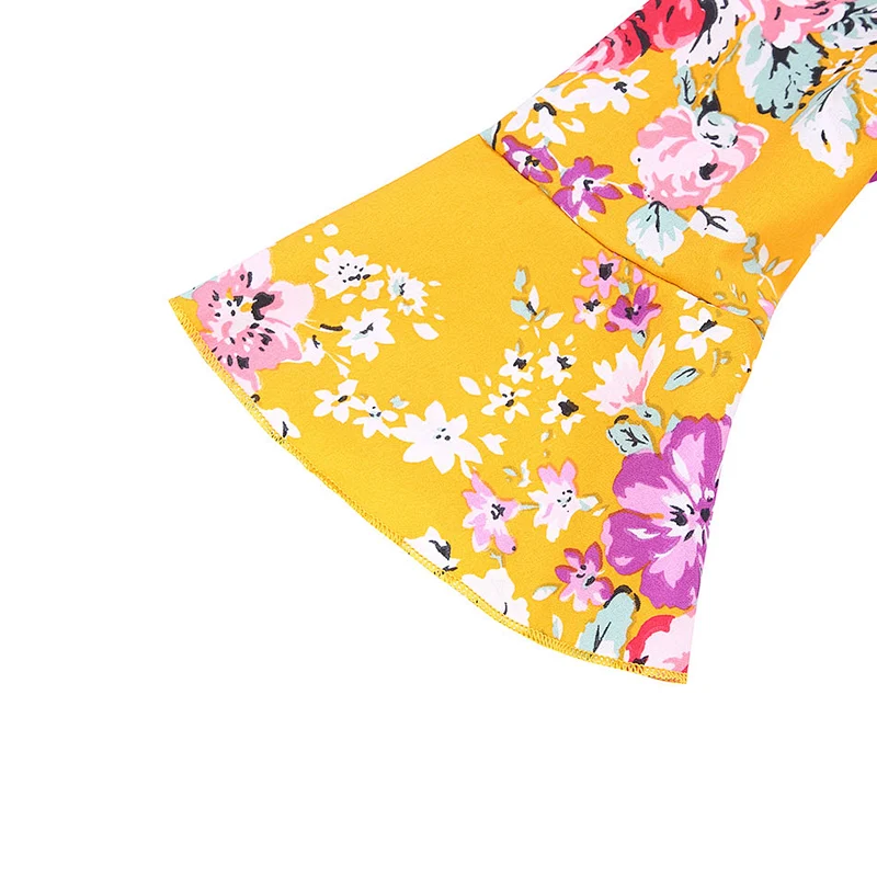 KAPU printing  designs long sleeve stylish printed flower young teen zipper top for small girl