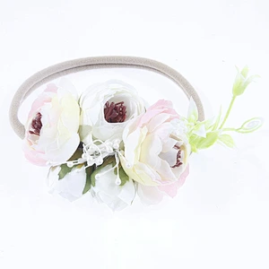 Handmade Nylon Baby Girl Headband with Flower