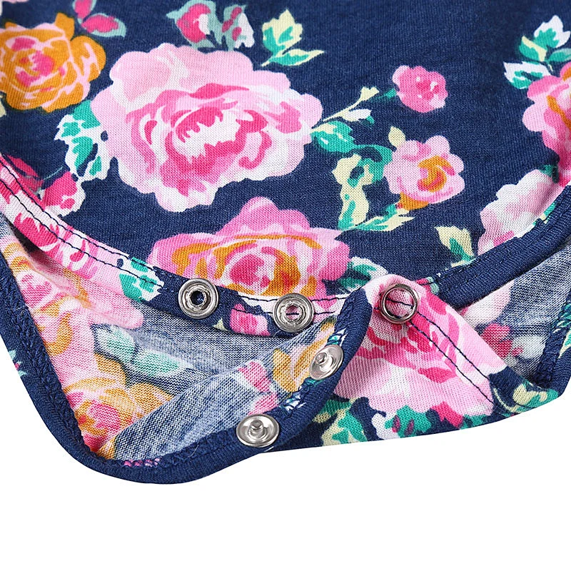 Top quality boutique Toddler cotton sleeveless  baby floral  girl romper