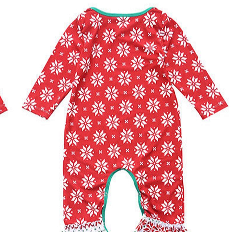 Fashionable Kids Girls Bell Sleeve Christmas Red Outfit