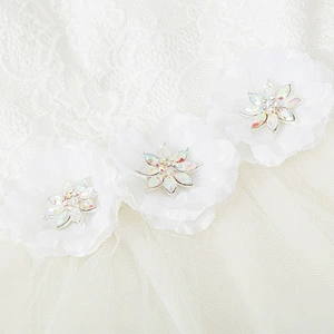 2018 Girls Lace Party Girls Embroidered Floral  For Baby Girl Princess Dress