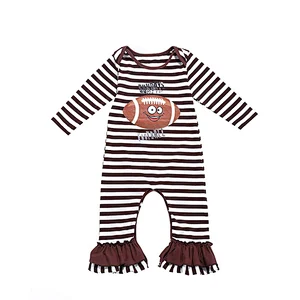 Lovely Baby Infant Strip Color Block Ruffle Romper