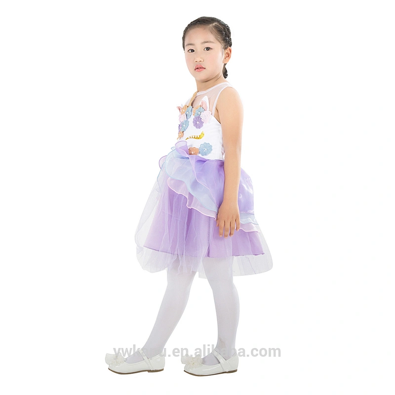 2018 Hot Sale Frocks Design Princess Dress Gorgeous Unicorn Party Girls Dress