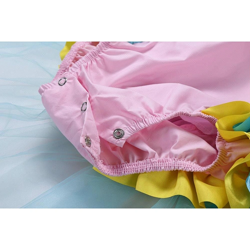 Hot sale baby clothes unicorn rainbow inspired tutu dress romper for girls party