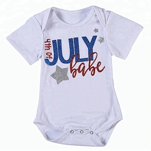 Baby Clothes Romper Wholesale Bodysuit Cotton Baby Onesie With 4th Of July Printed