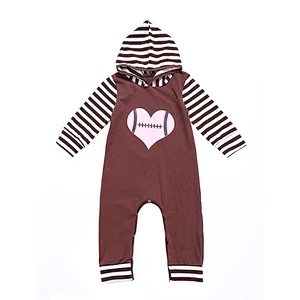 Cute Football Emotion Hooded Long Sleeve Baby Romper