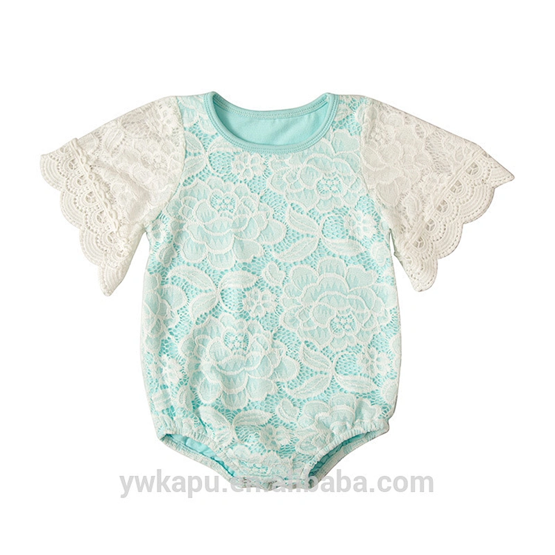 Princess summer boutique girls clothes romper sweet white lace baby cotton romper