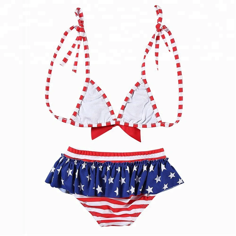2018 Fashionable Cute Girls Swimwear Child Swimsuit Kids Bikini Swimsuit For 4th Of July