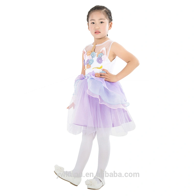 2018 Hot Sale Frocks Design Princess Dress Gorgeous Unicorn Party Girls Dress