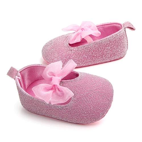 Newborn Baby Moccasin Prewaker Shoes Shiny Princess Toddler Shoes For Girl