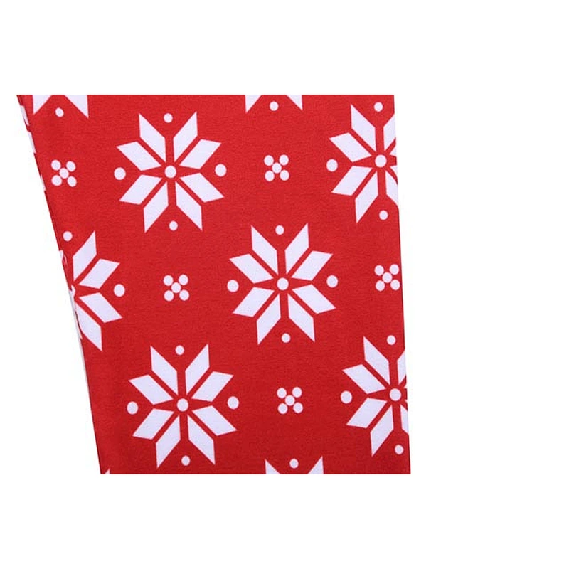 Beautiful Snow Print Kids Girls Red Leggings