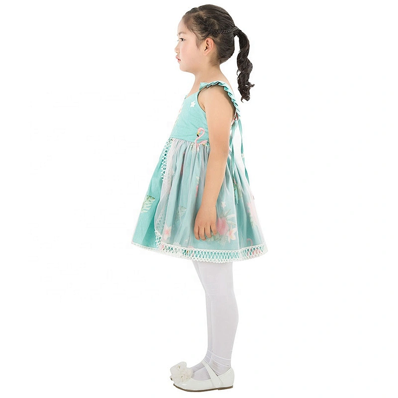 Wholesale Kids Girls Ruffle Casual Summer Dress with Cap Sleeve Design