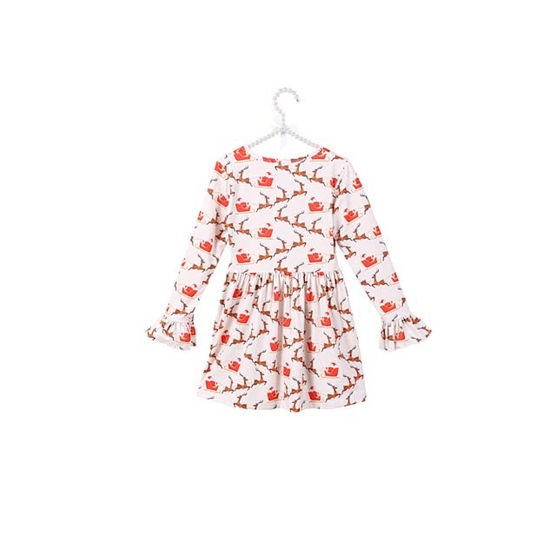 China wholesale baby girl clothing long sleeve maxi Christmas high quality dress