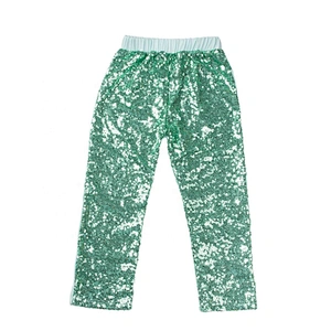 New Pants Design Twinkling Black Sequin Pants with Cotton Back for Kids Girls