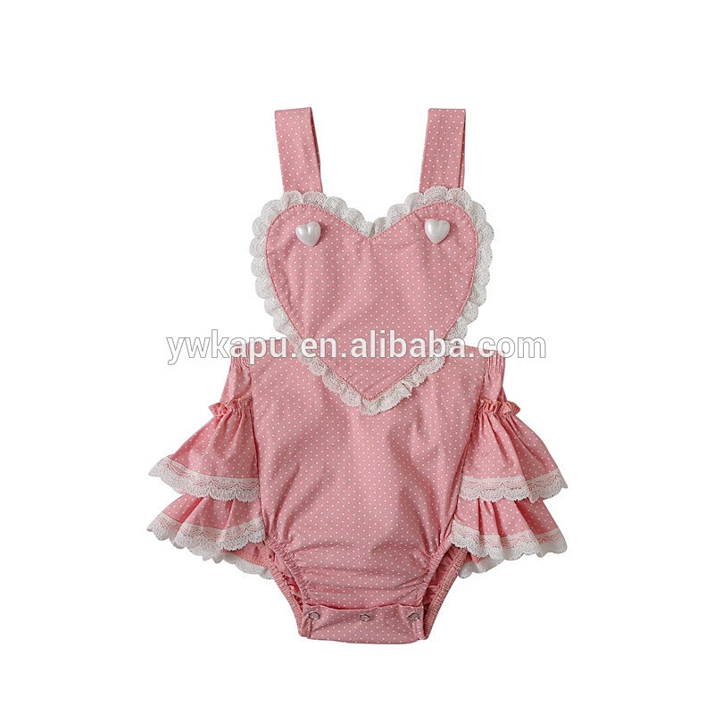 Yiwu Kapu Clothing Newborn Baby Boutique Clothes Infant Girl Lace Bubble Romper Latest Jumpsuit
