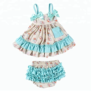 Wholesale baby fashion 2019 floral cottonromper baby boutique apparel for summer