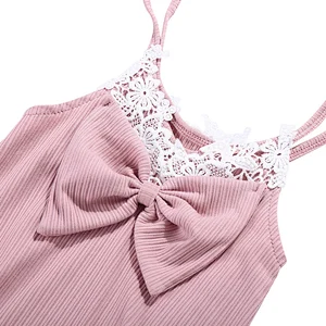 Infant and Toddler pretty big bow romper baby girls ribbon romper