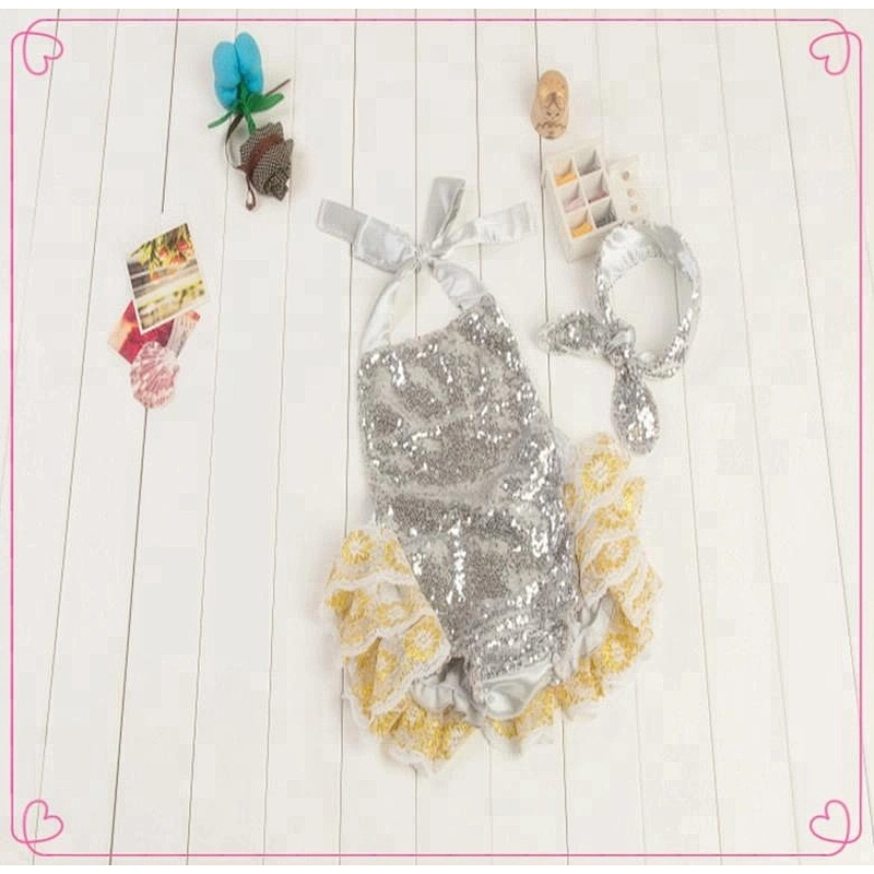 Wholesale sequin custom made jumpsuit baby romper set from china baby product