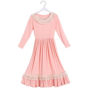 Hot Sale Girl dresses Ball gown Vintage Lace Maxi Dress Baby Girl Wedding Dress For Girl
