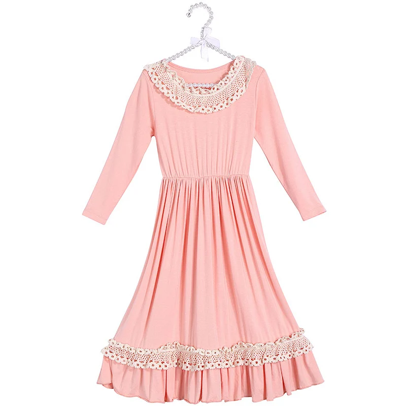 Hot Sale Girl dresses Ball gown Vintage Lace Maxi Dress Baby Girl Wedding Dress For Girl