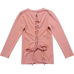 2018 wholesale girls boutique clothing baby girl tops lacing shirts