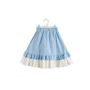 Baby girl's winter beautiful small flowers embroidered  ruffle multi layers skirt