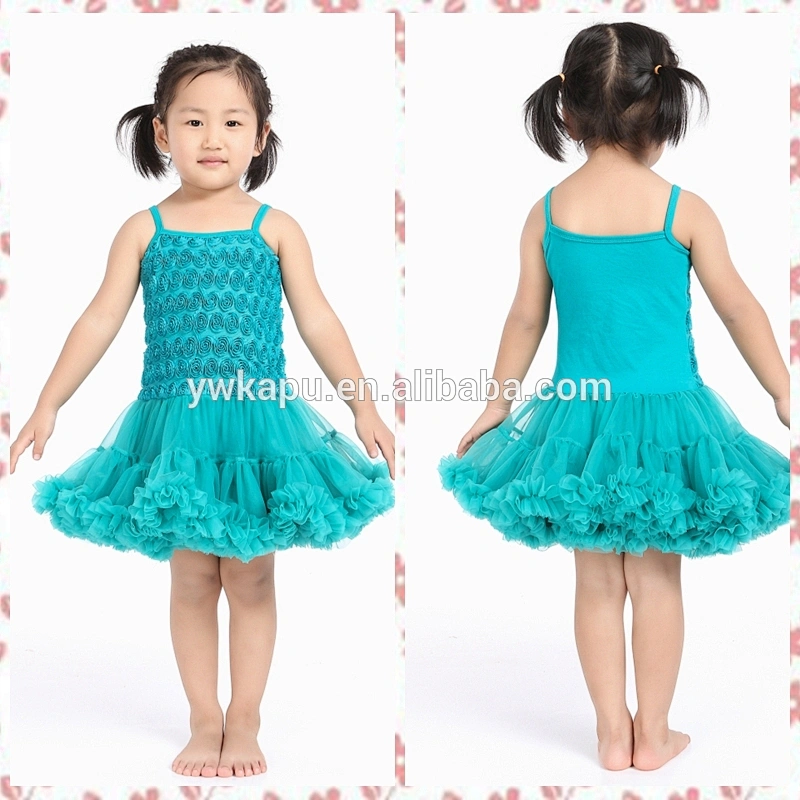 2018 Girl Chiffon Rosette Dress Baby Girl Ivory Princess Party Dress