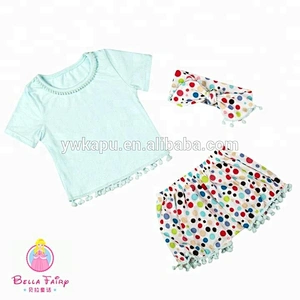 Unique children fashion summer clothing princess print frock design set baby outfits