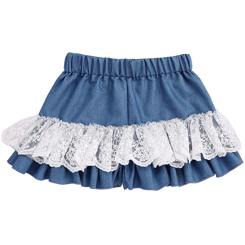 Best Quality Kid Cotton Trouser Infant Denim Short Baby Girl Lace Denim Shorts