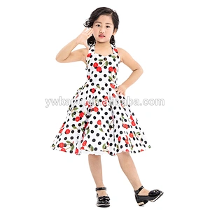 Children fancy vintage floral girl dresses little girls cotton summer dresses