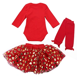 Latest New Design 3 Pieces Dress Set for Infant and Toddler Spring and Autumn Wearing