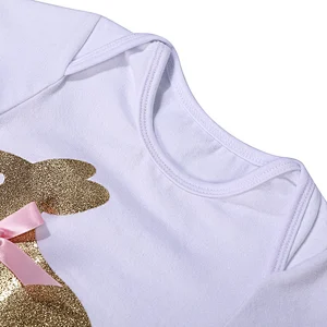 Hot sale Baby Infant Clothes Easter Baby Girls Outfit Rabbit Print Bodysuit