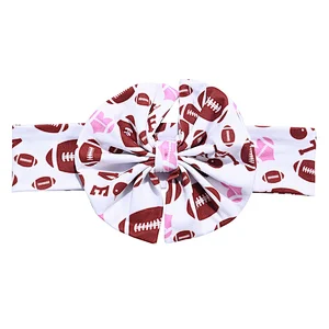 Wholesale Cute Football Printed Bow Hair Bands