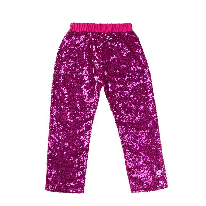 Fancy Gold Sequin Twinkly Long Pants for Kids Boys and Girls Hip-hop Dance