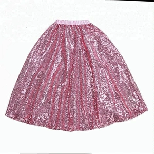 2018 In stock child dance clothes wholesale long style little girl sequin skirt