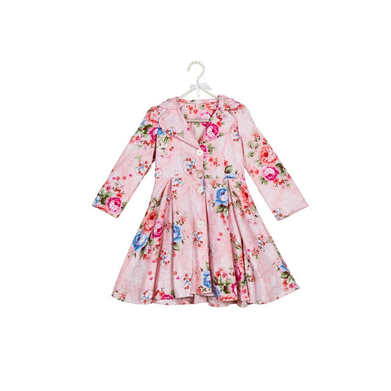 Wholesale Cheap Fashion Pink With White Dots Pleated Winter Clothes Winter Coats Kids