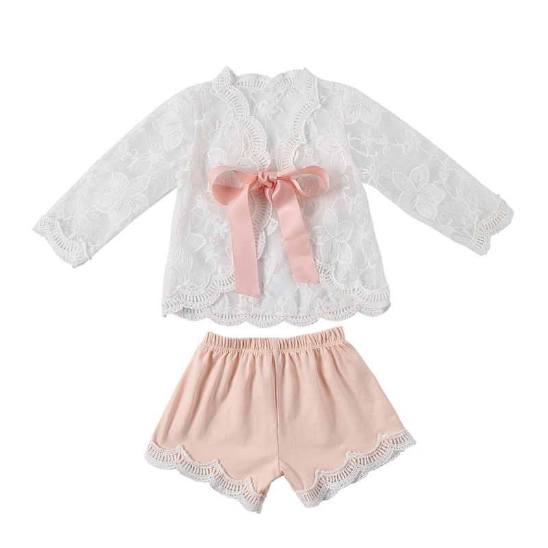 New design baby clothing girls wear lace set