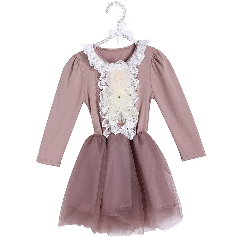 Cute baby 1st birthday dress long sleeve girls tulle dress
