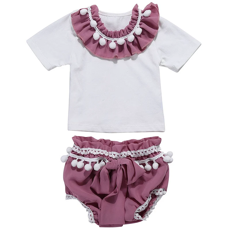 2019 wholesale infant and toddler baby girl clothes set girl outfit summer clothes sets
