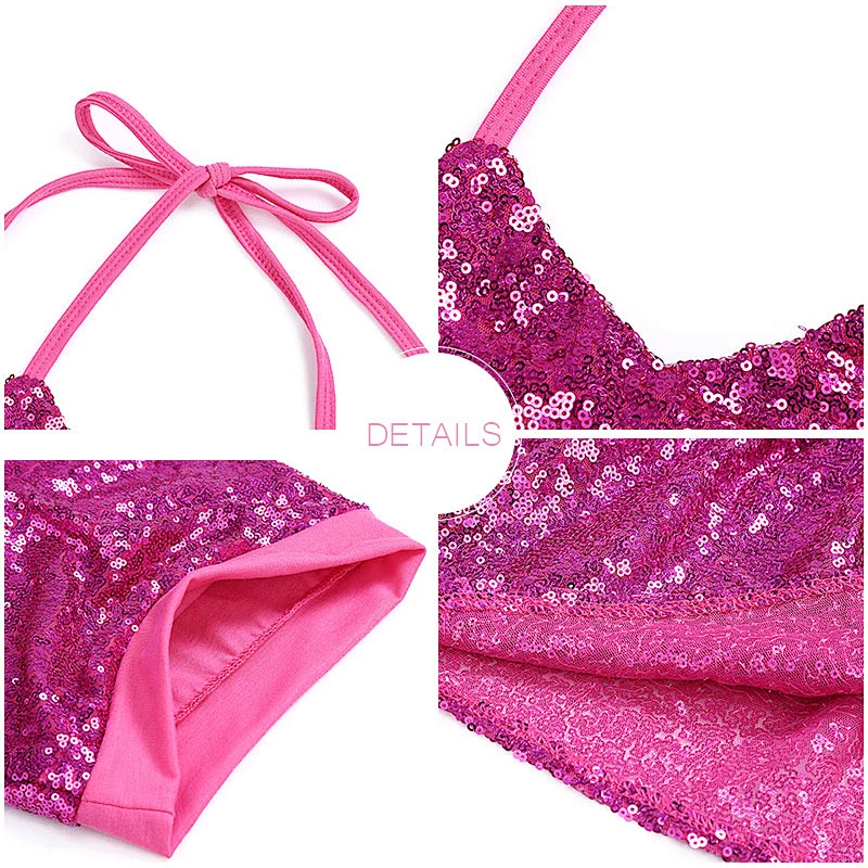 Fourth of july Wholesale clothing Children's Boutique  girl sequin mermaid playsuit dress wear for party