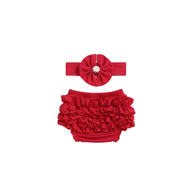 High quality toddler girls shorts boutique  shorts baby girl bloomers with headband