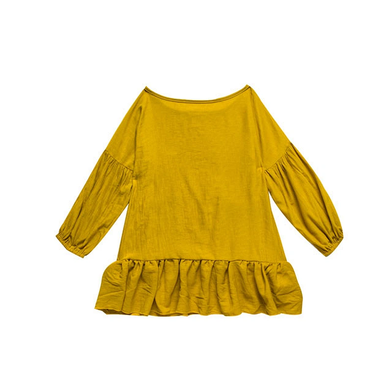 Cute Baby  Cotton Clothes Baby Girl  Long Sleeve Pockets O-Neck Autumn Clothes 2T-8T
