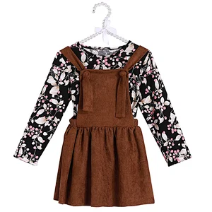 2019 High Quality Boutique Baby Girls Clothes Vintage Flower Sweet Skirt  Outfits  For Girl