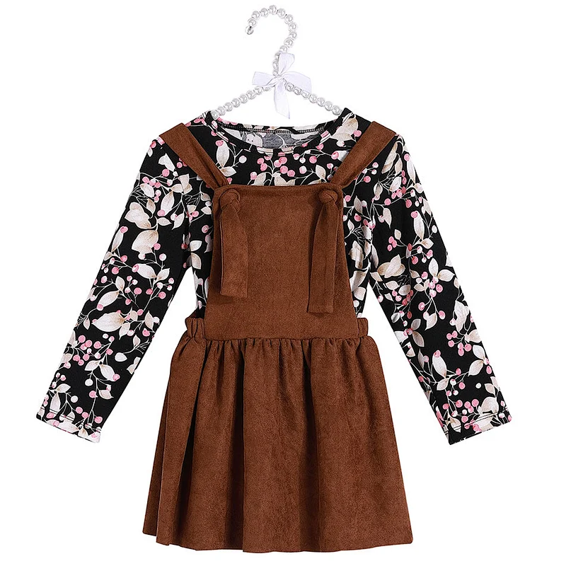 2019 High Quality Boutique Baby Girls Clothes Vintage Flower Sweet Skirt  Outfits  For Girl