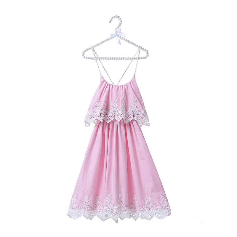Hot sale summer design children off shoulder embroidered baby girl tassel dress