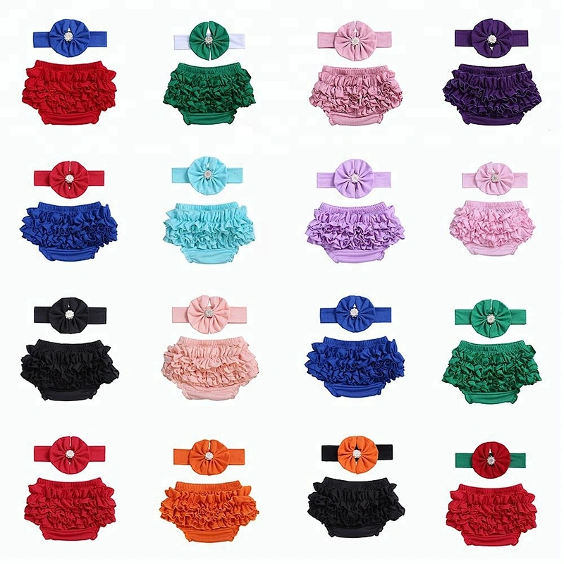 Cute Baby Girls Cotton Ruffles Bloomers Diaper Covers Baby Bloomers