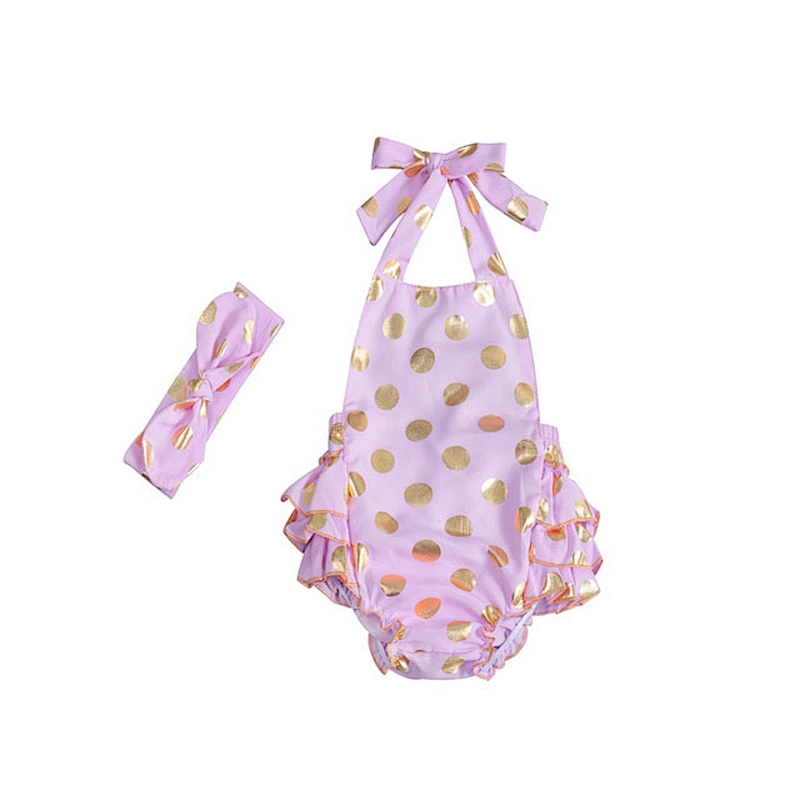Baby girl backless polka dot ruffle romper 2018 trend fashion