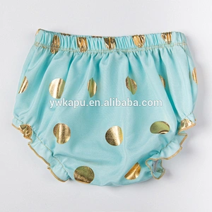 2018 Newborn fashion gold polka dot baby bloomer girl clothes soft baby bloomer underwear wholesale bloomer